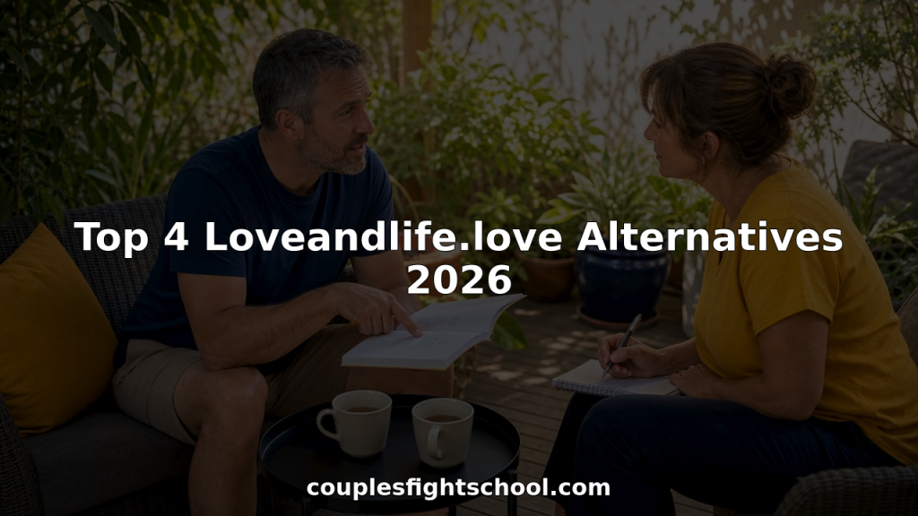 Couple practicing conflict resolution with workbook