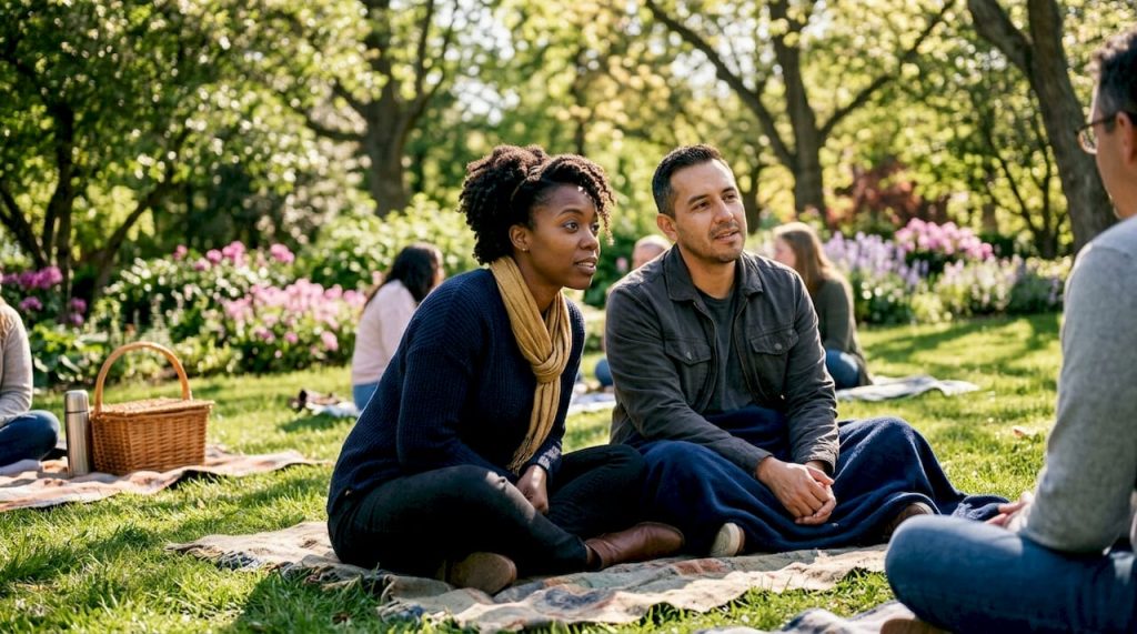 Couple attending church marriage support session