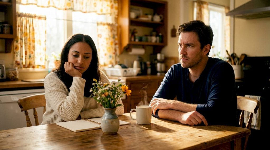 Couple experiencing communication breakdown at home