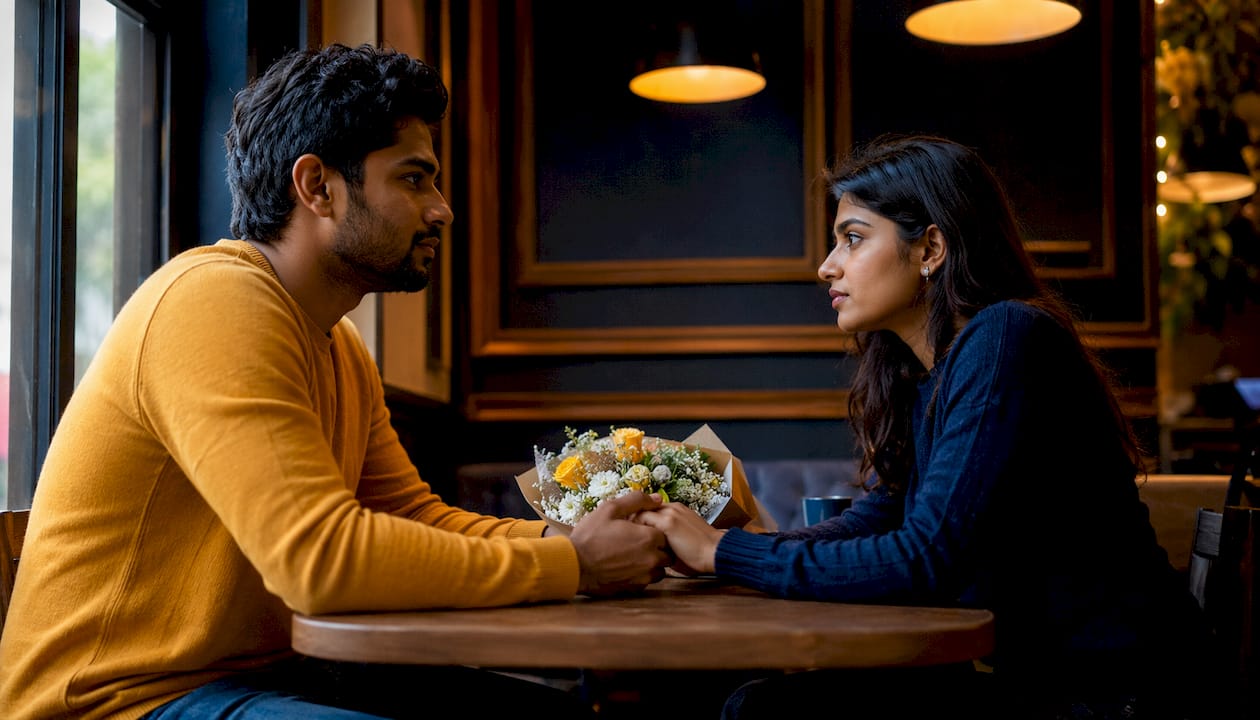 Couple engaged in safety discussion during therapy