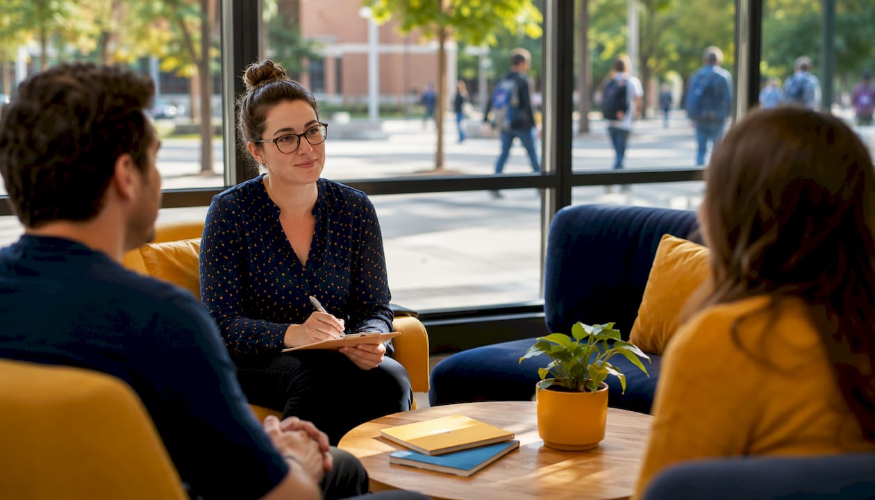 University training clinic therapist in office