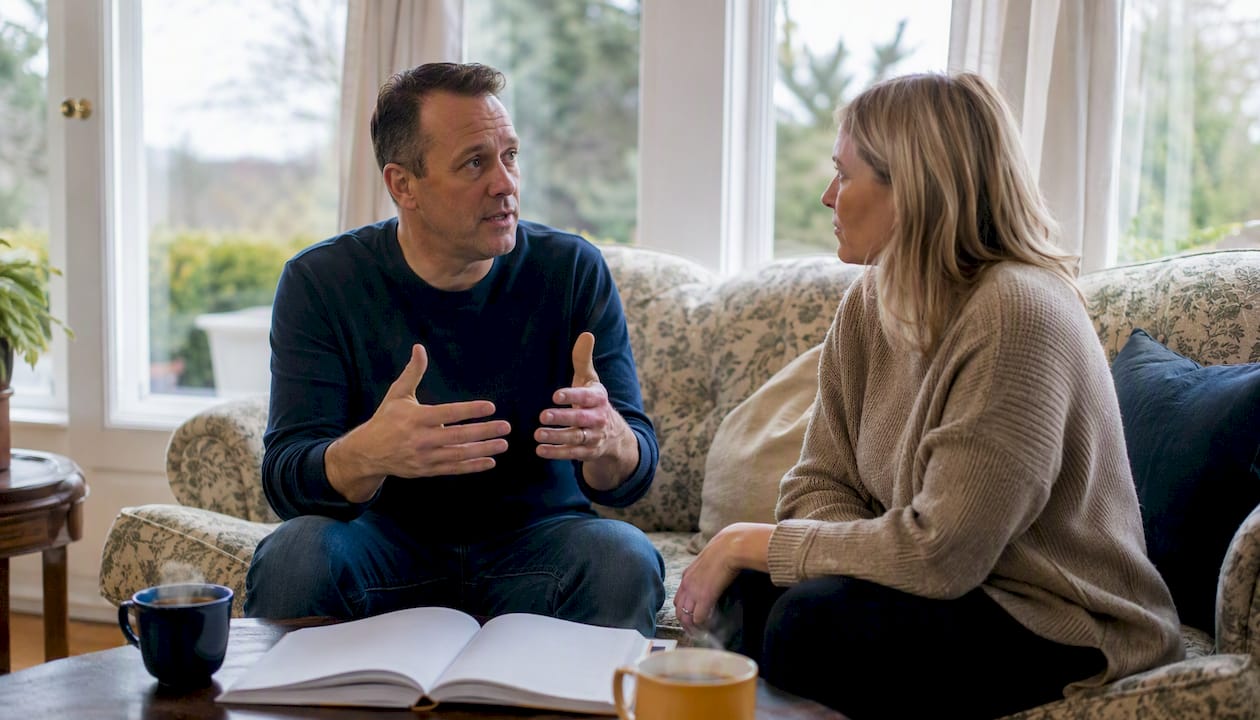 Couple practicing I-statements in conversation