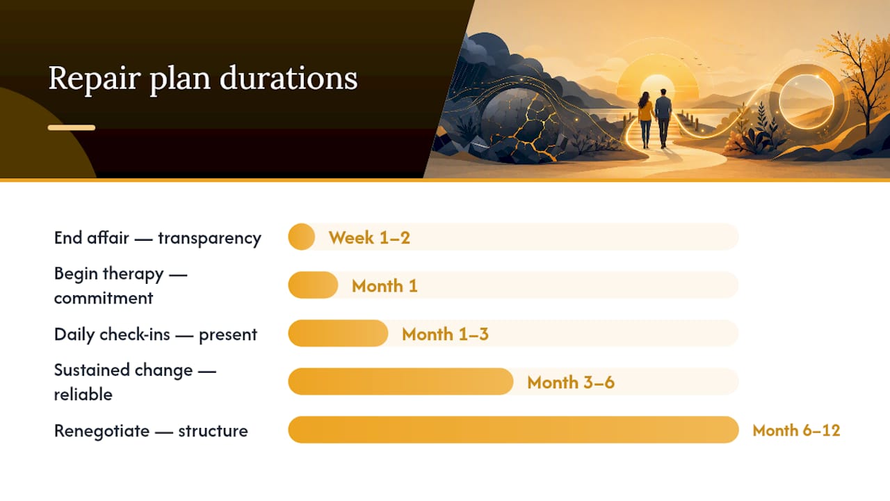 Timeline of unfaithful partner actions for forgiveness