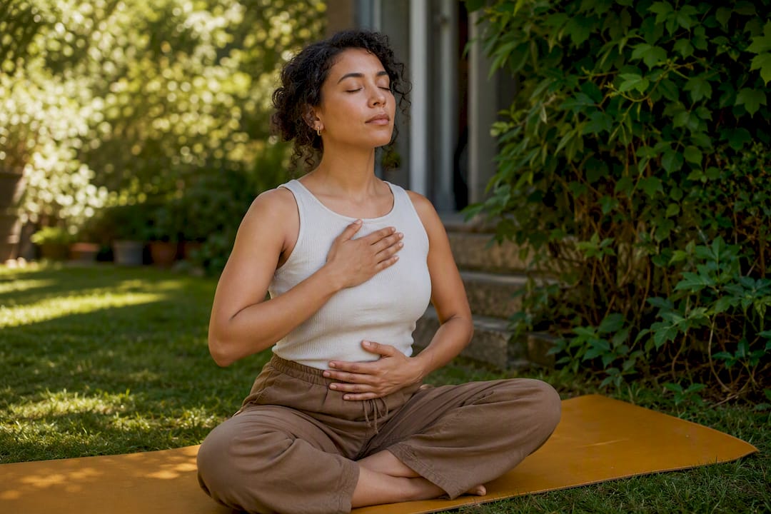 Person doing mindful body scan exercise