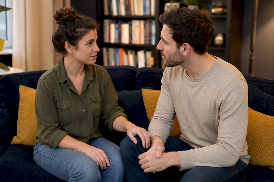 Couple agreeing on a pause phrase