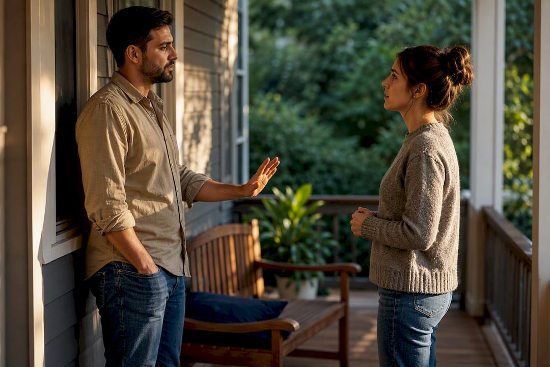 Partners using respectful distance during conflict