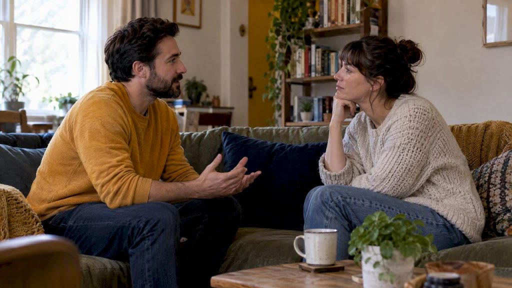 Couple sharing a calm daily check-in