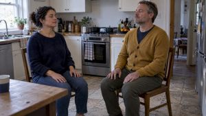 Couple pausing together for grounding