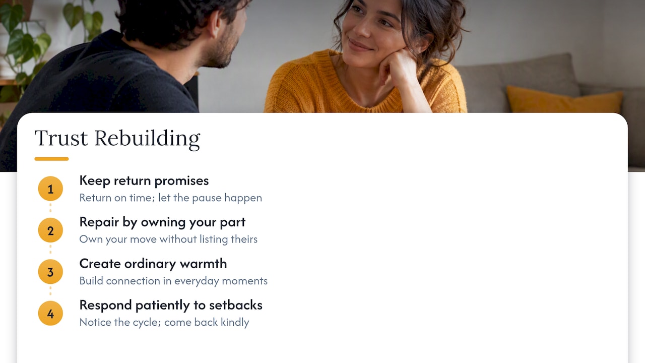 Four practices for rebuilding trust after conflict