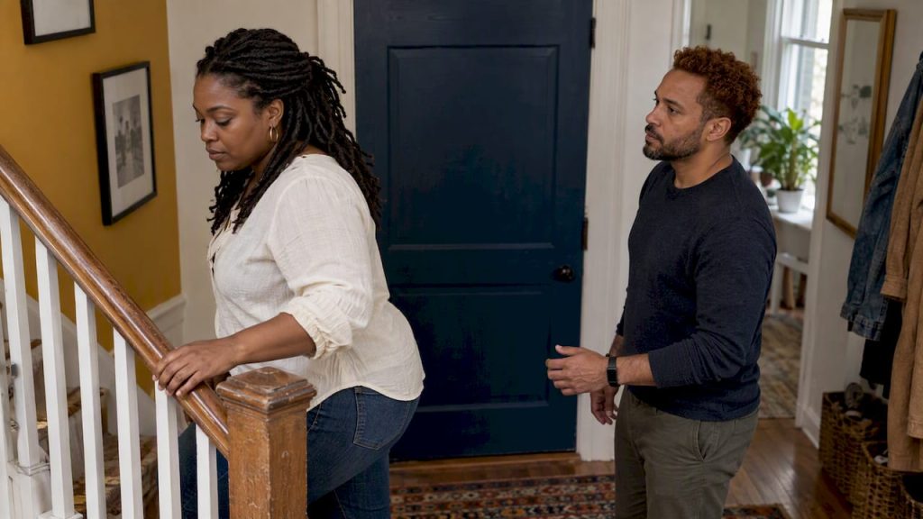 Spouse pauses as partner gives space